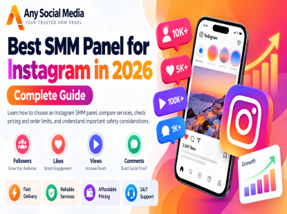 Best SMM panel for Instagram in 2026 showing service options and marketing dashboard