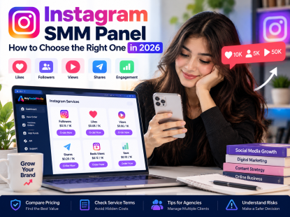 Instagram SMM panel guide showing social media marketing analytics